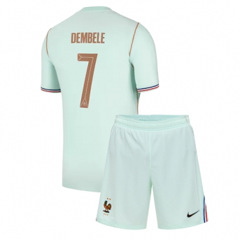 Billige Fotballdrakt Frankrike Ousmane Dembele #7 Replika Bortedraktsett Barn VM 2026 Kortermet (med bukser)